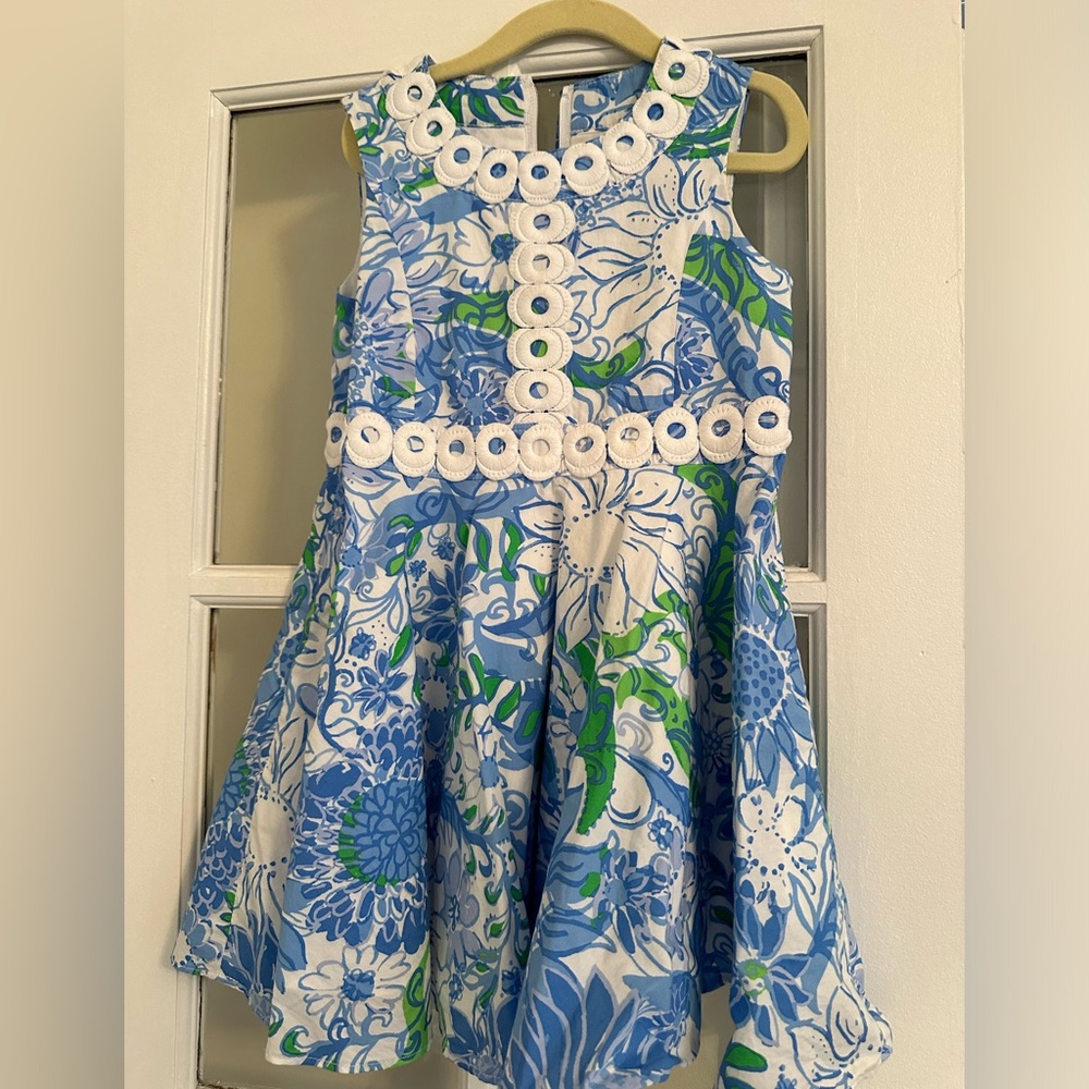 Lily Pulitzer Girls Summer dress with embroidery, Size 5